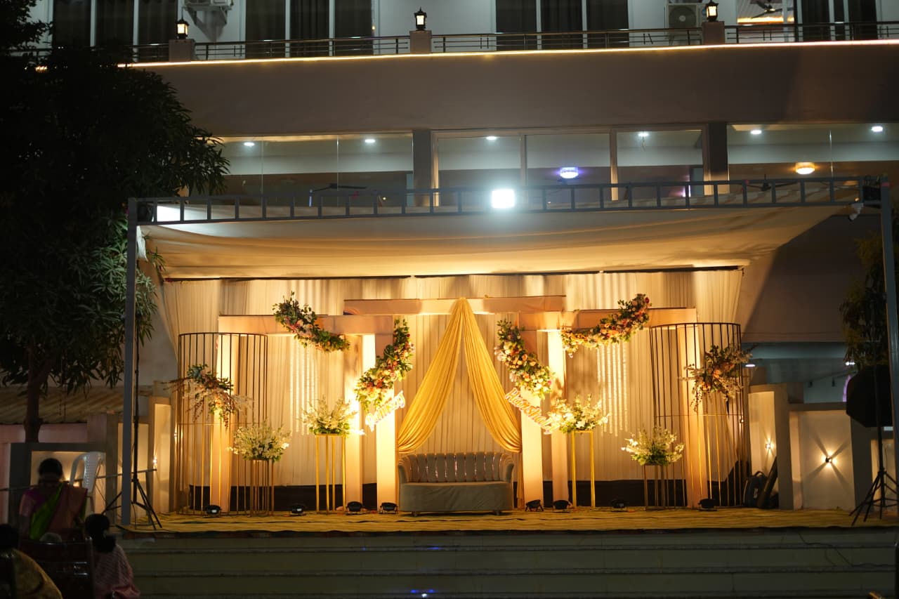 Luxury stage decor at night at Royal Celebration