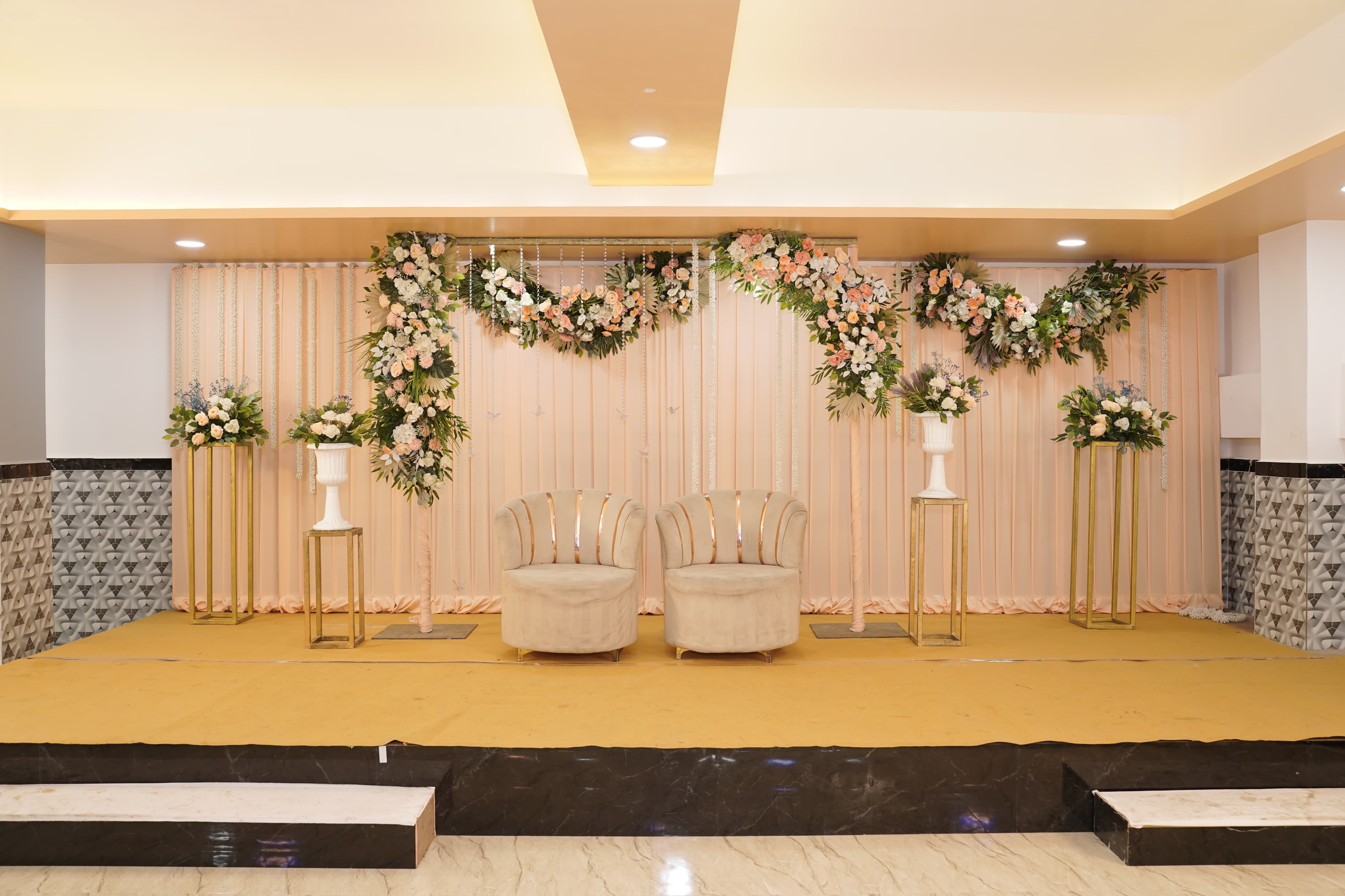Decorated stage setup at the venue